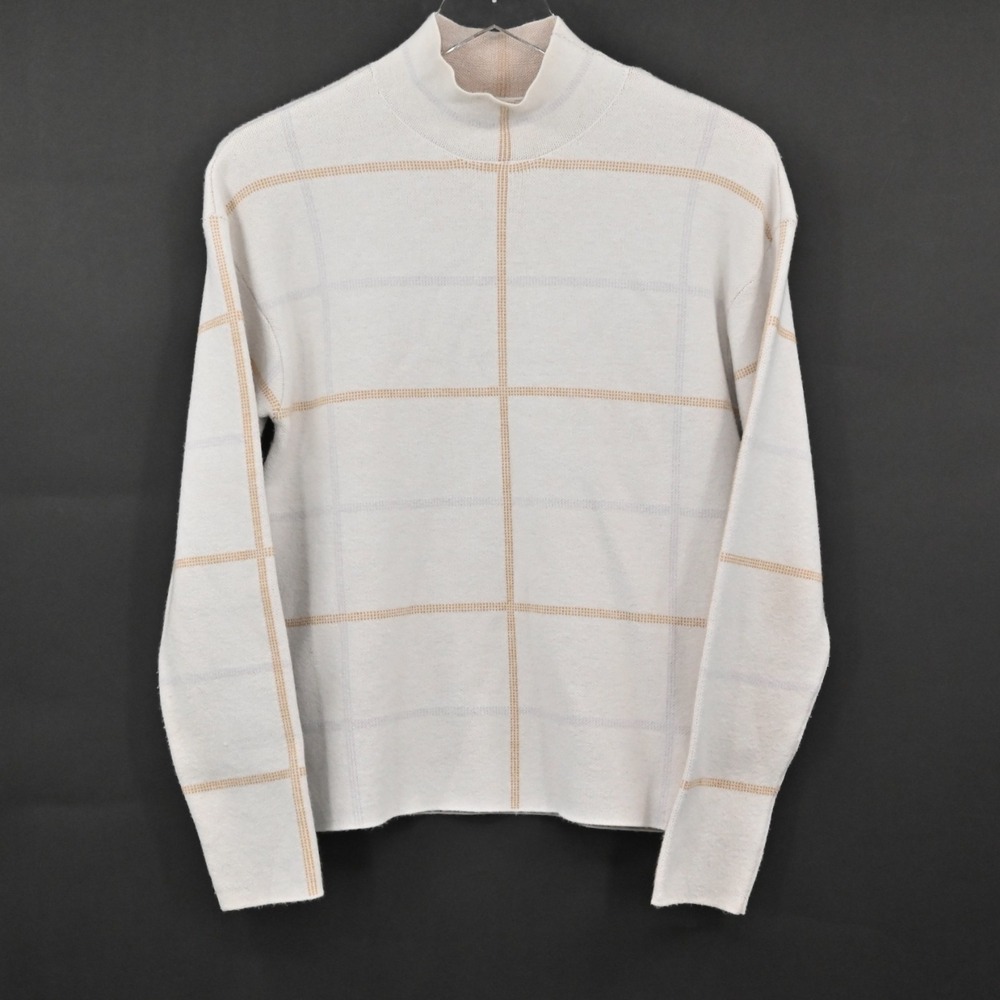Anthropologie Ivanna Lizzie Mock Neck Sweater Womens Size XS Windowpane Plaid